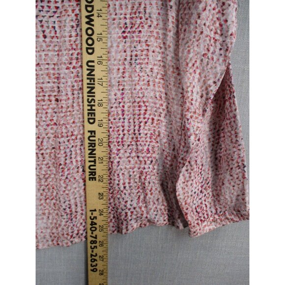 DKNY Jeans Womens Button-Front Long Sleeve Blouse S Multicolor Textured Print Ma - Picture 6 of 9